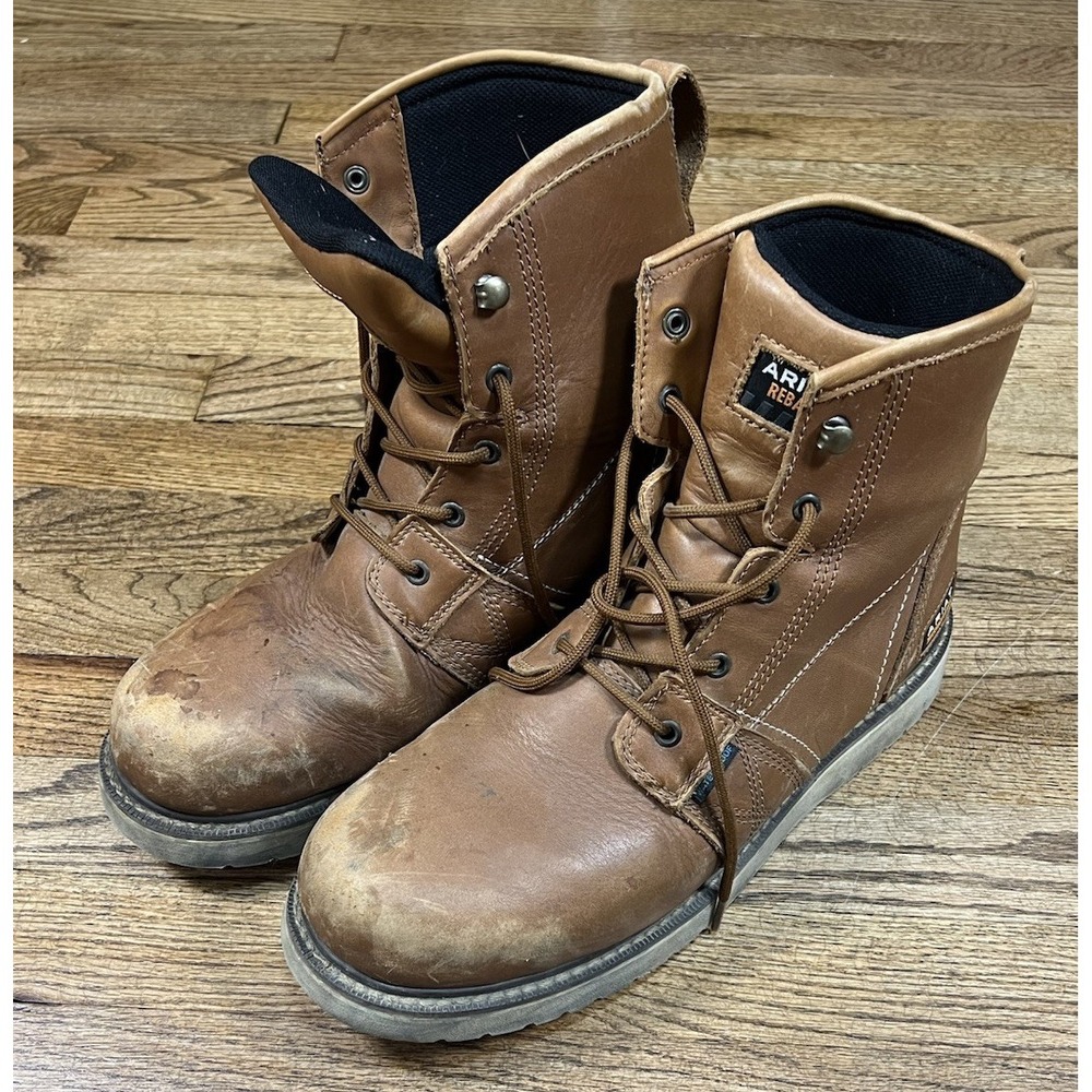 Ariat Boots Brown Rebar Wedge 6" H20 Waterproof Outdoor Work Men's‎ Size 13